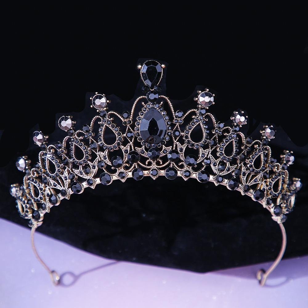 DIEZI Luxury Elegant AB Crystal Crown Hair Accessories Tiara For Women Party Red Purple Rhinestone Bridal Crown New Hair Zircon