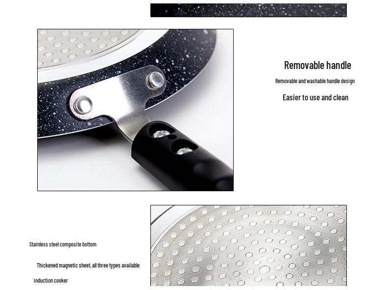 Non-stick Maifan Stone Frying Pan for Home, Flat-Bottomed Pancake Pan, Gas Stove Compatible