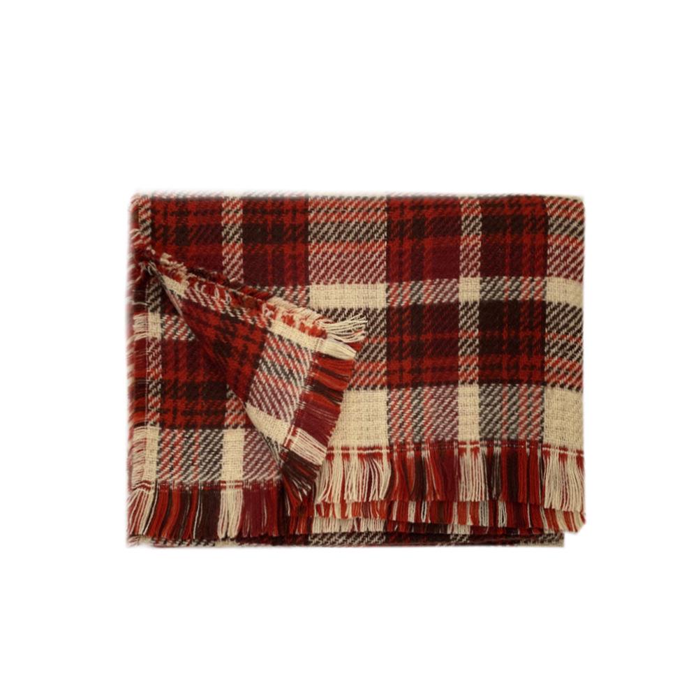 Blogger Style Imitation Cashmere Scarf Collection: Red Christmas Plaid Warm Snood, Korean Fashion