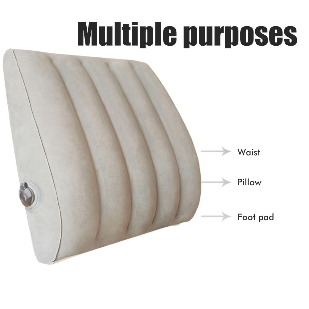 Inflatable Lumbar Support Pillow Portable Back Pillow Lumbar Cushion Adjustable Chair Back Pillow for Lower Back