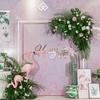 Golden Wrought Iron Wedding Arch Telescopic Stand for Stage Decoration