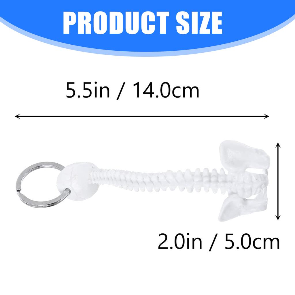 Miniature Human Spine Skeleton Keychain for Teaching Aid Decorative Anatomical Model Keyring Handmade Car Key Charm