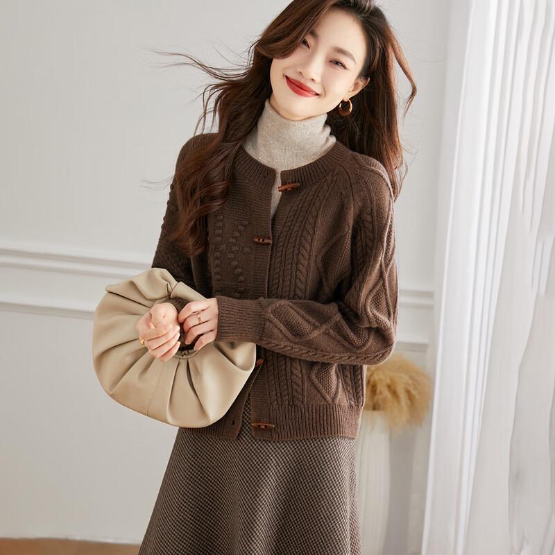 

Женский кардиган Srcr из толстой 100% шерсти, вязаный косами One Size