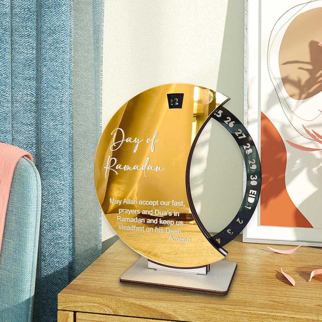 Eid Mubarak Advent Calendar Moon Decoration Diameter 20cm Decorative Traditional Arab Crafts for