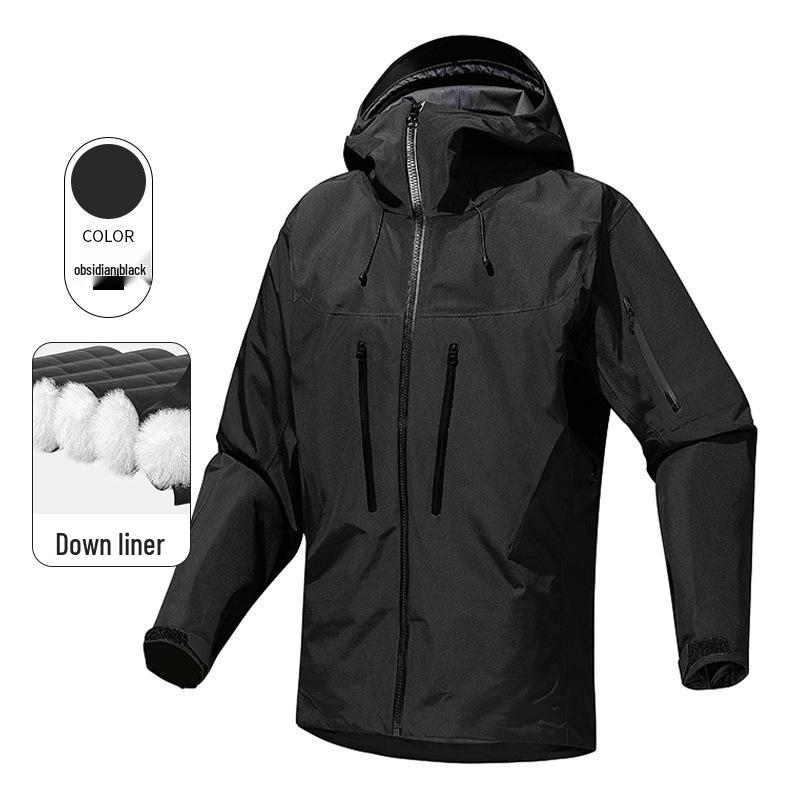 

Горная уличная водонепроницаемая куртка-хардшелл Seamless Storm со съемным пуховым внутренним слоем - Осень/Зима Large