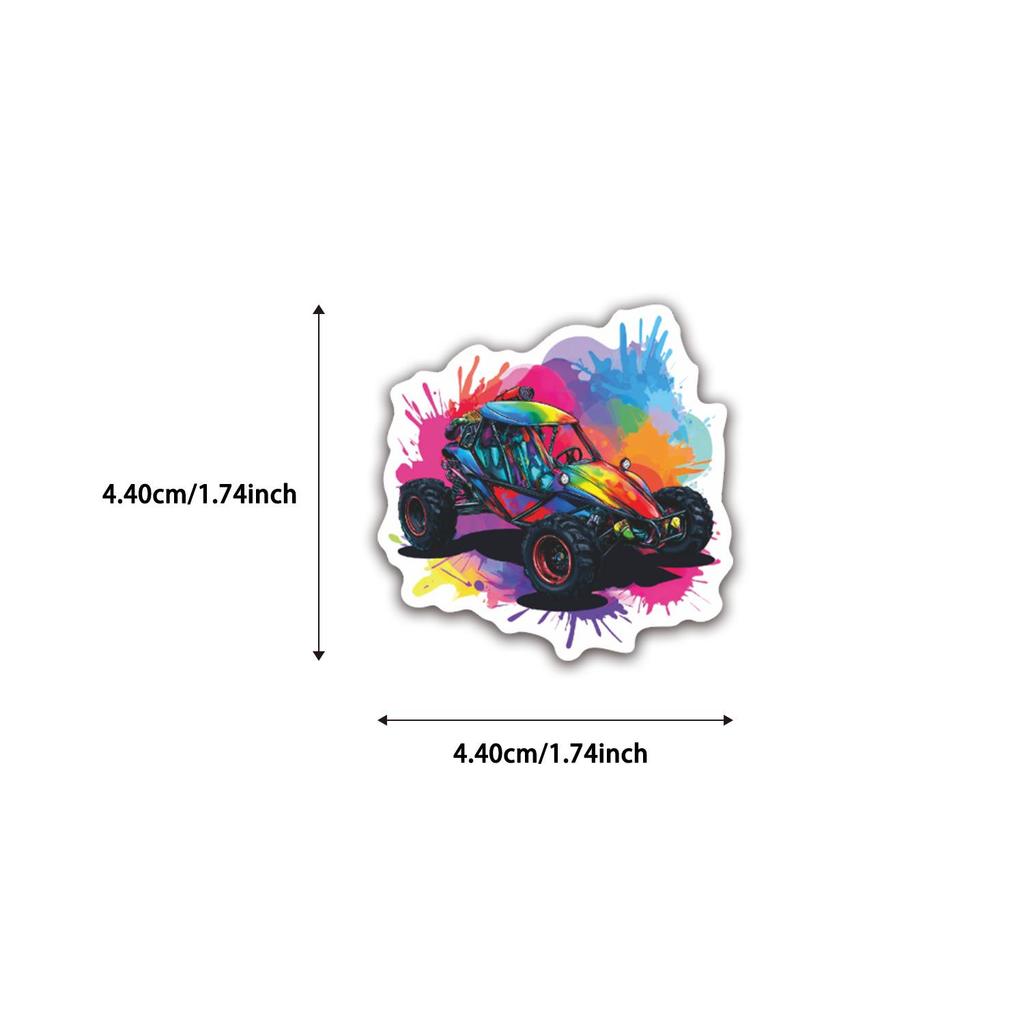 Monster Truck Stickers Set (51 pcs) - Cartoon Vehicle Decorations for Kids' Parties, Water Cups & Laptops.