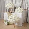 Uflower Rose Green Leaves Flower Ball Centerpieces - Wedding Table Decor Luxurious Floral Arrangements for Stage Road Lead