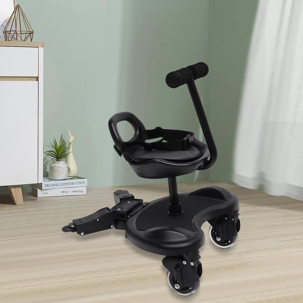 Universal 2-in-1 Stroller Board,Child Rider Stroller Attachment with Detachable Seat Standing Board, Holds Children Up To 44lbs