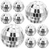 12 stuks Spiegel Disco Bal Decoraties Zilveren Glazen Ballen Voor Bruiloft Hangende Ornamenten Feestelijke Benodigdheden Mini Ballen Reflecterende Disco