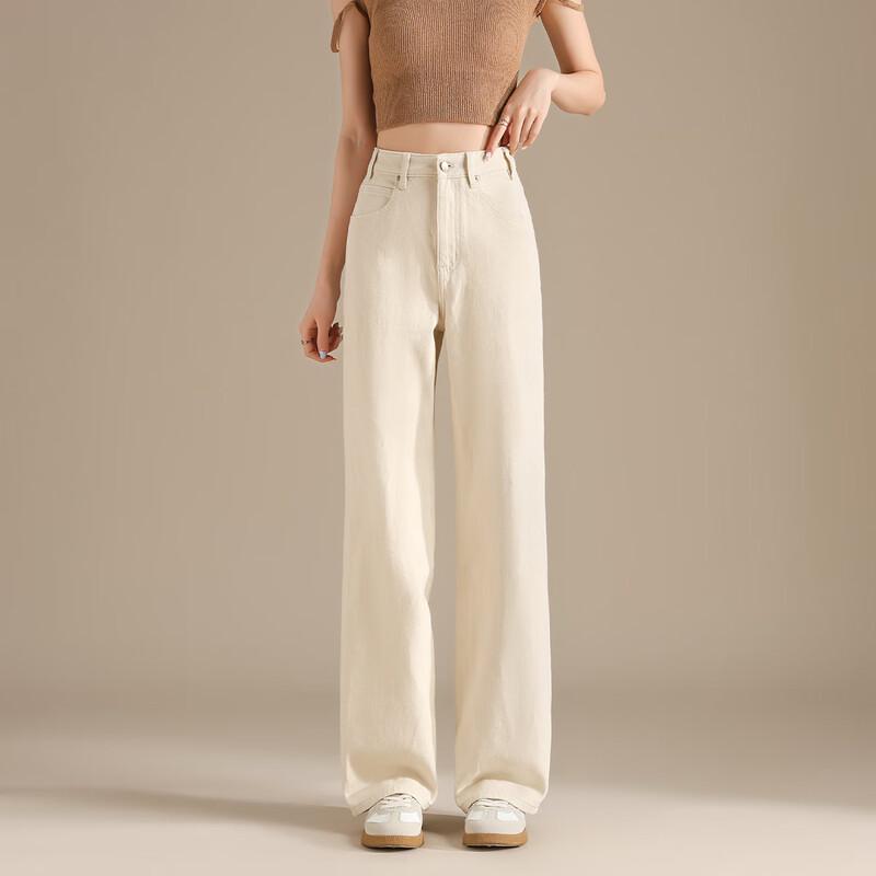 

RAIN.CUN Женские джинсы с высокой посадкой, на флисовой подкладке, с широкими штанинами 32