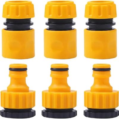 6 bucăți/set Conector rapid pentru furtun de grădină 1/2 inch Capăt dublu tată cuplare pentru furtun Adaptor de îmbinare Set de extensie pentru țeavă de furtun