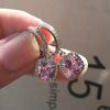 Huitan Blue/Pink/Green/White Cubic Zircon Dangle Earrings  Color Temperament Elegant Accessories for Women Fashion Jewelry