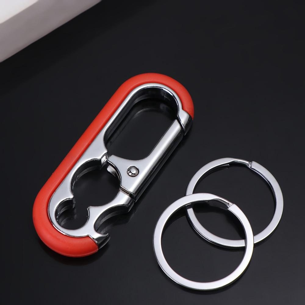 Metal Waist Buckle Double Ring Keychain Bottle Opener Key Chain Car Key Holder Car Keychain