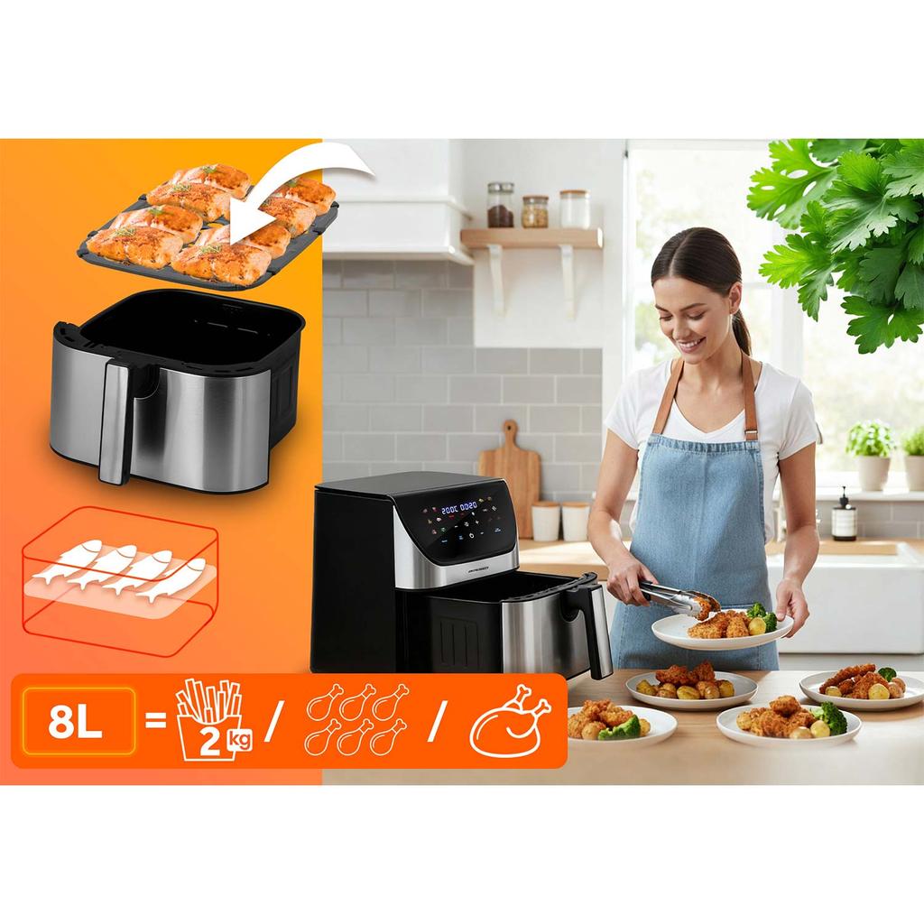 Air Fryer 8L Berdsen 1700W Bd-659 Silver