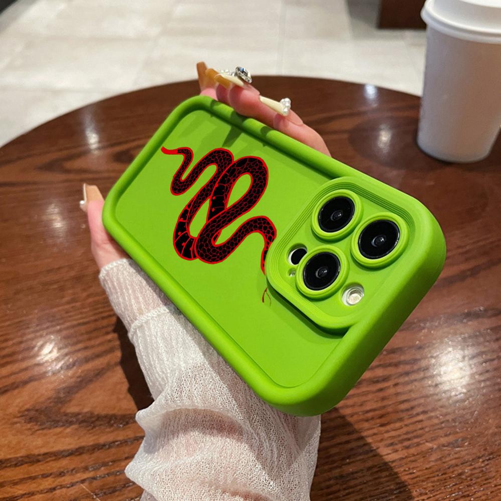 N73 Black Gold Snake Design Soft Angel Eyes Phone Cases for iPhone 15 14 12 11 Pro Max 13 mini 7 8 6S Plus XS Max XR SE Shockproof Bumper Cover