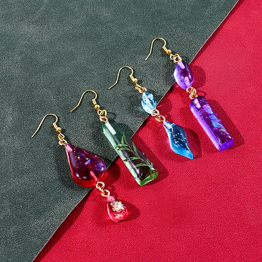 Creative Long Strip Water Drop Pendant Mold Artistic Silicone Charm Mold for Crafting Water Drop Long Bar Pendant