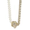 Charming Korean Style Flower Pearl Pendant Necklace With Beautiful Beaded Chain