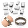 Doppelloch Edelstahl Magnetverschluss Armband Mehrschichtig Magnetischer Verschluss DIY Lederband Armband Schmuckherstellung Zubehör