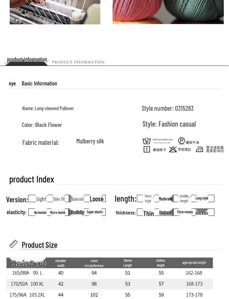 Anlom Embroidered Long Sleeve Round Neck Knit Top