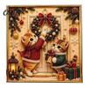 Christmas Faux Pearl Art Kit Xmas Cat Painting Kit, Festive DIY Winter Home Decor Cute Kitty 3D Bead Craft for Adults Teens, Holiday Wall Sparkling