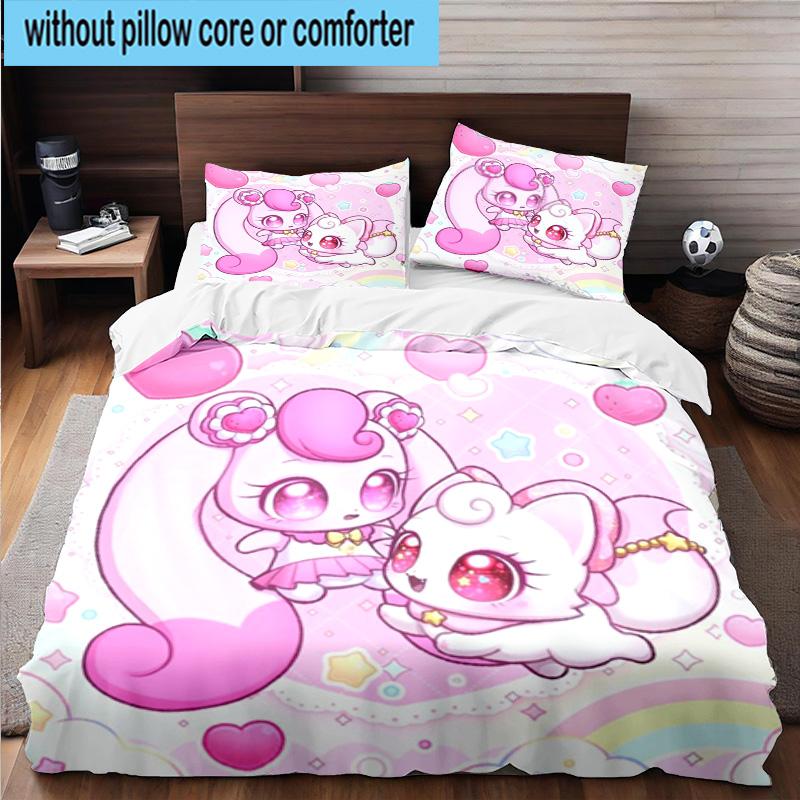 Heartsping Doll And Friends Fantasy 3pcs Bedding,Including 1pc Duvet Cover And 2pcs Pillowcases Perfect for Christmas,Ideal for Bedroom, Dormitory