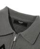 TRILLION Washable Nordic Jacquard Collar Neck 2-Way Zip-Up Knit [Gray]