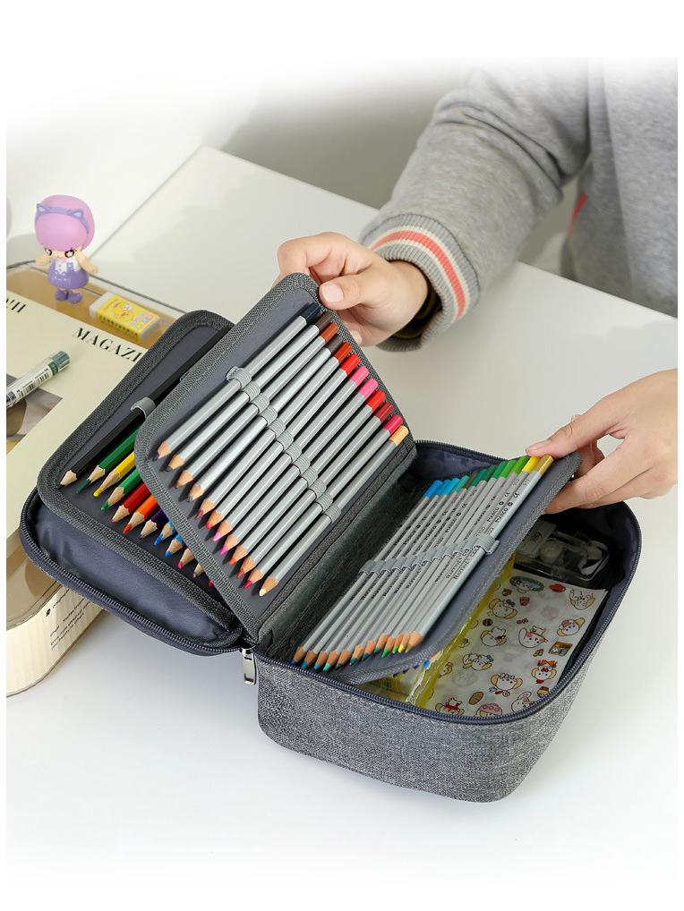 72-Slot Colored Pencil & Brush Storage Bag - Portable Student Art Case