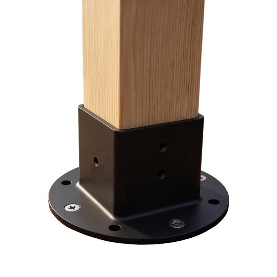 Square Column Bracket 2" x Post Base, Heavy Duty Floor Flange Deck Fence Pergola for 2 Inch Post, Railing, Porch Handrails, Mailbox