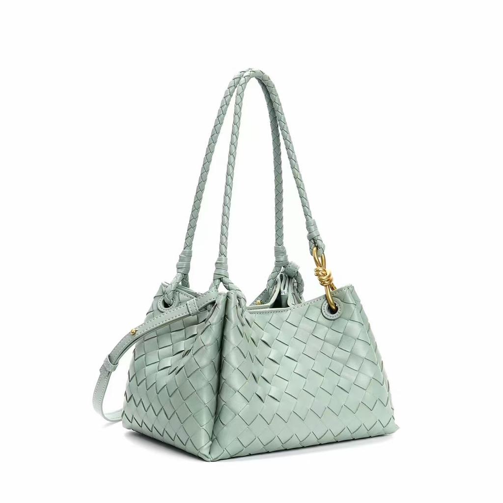 Vevd lærveske Ny fallskjerm-skulderveske Tekstur Skinn Uformelt Allsidig Crossbody-veske Håndveske