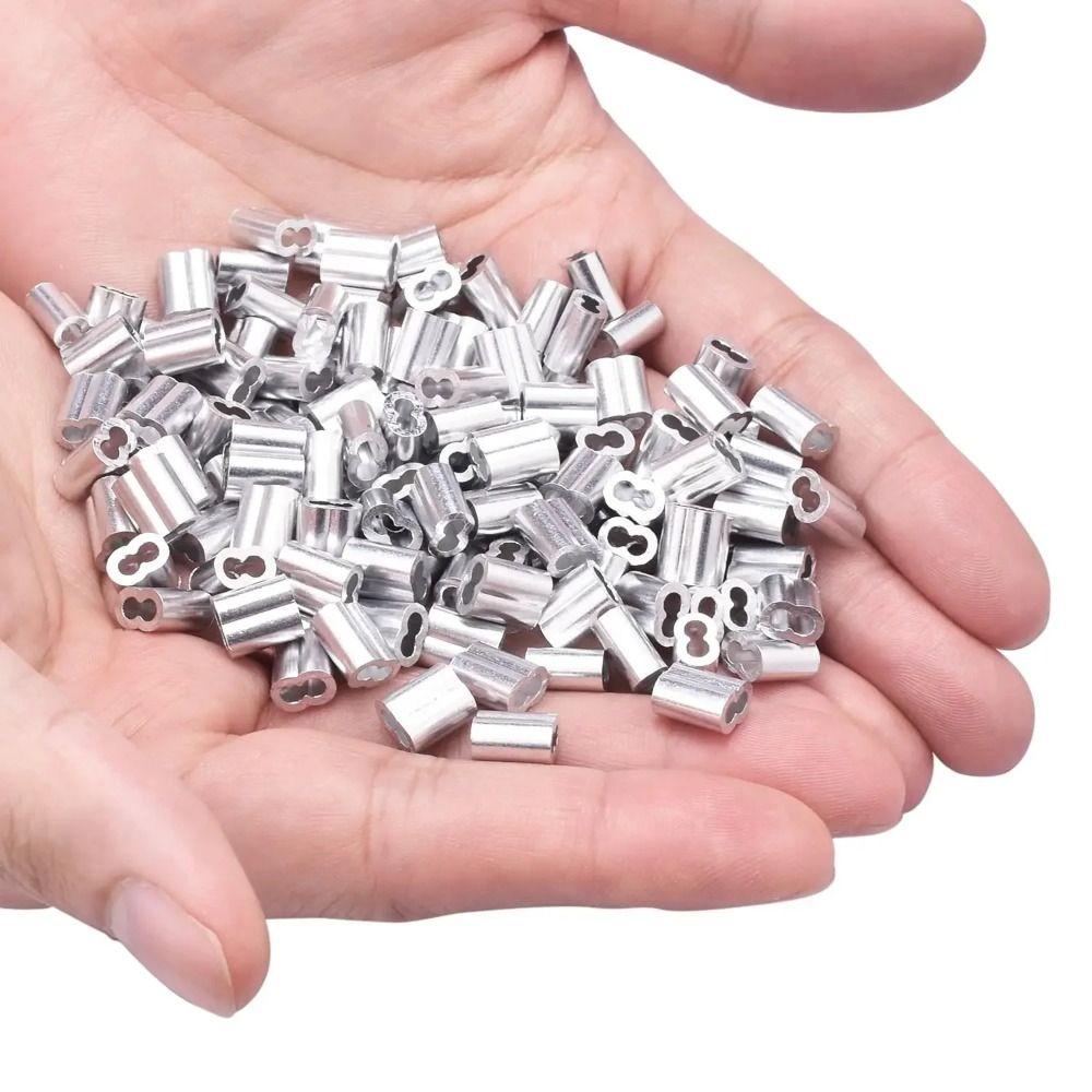 Double Hole Aluminum Sleeve Clamps Aluminum Material Cable Crimp Sleeve Cable Management