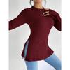 Sexy Women's New Slim Fit Pit Strip Grinding Round Neck Hem Ribbed Knit T-shirt
