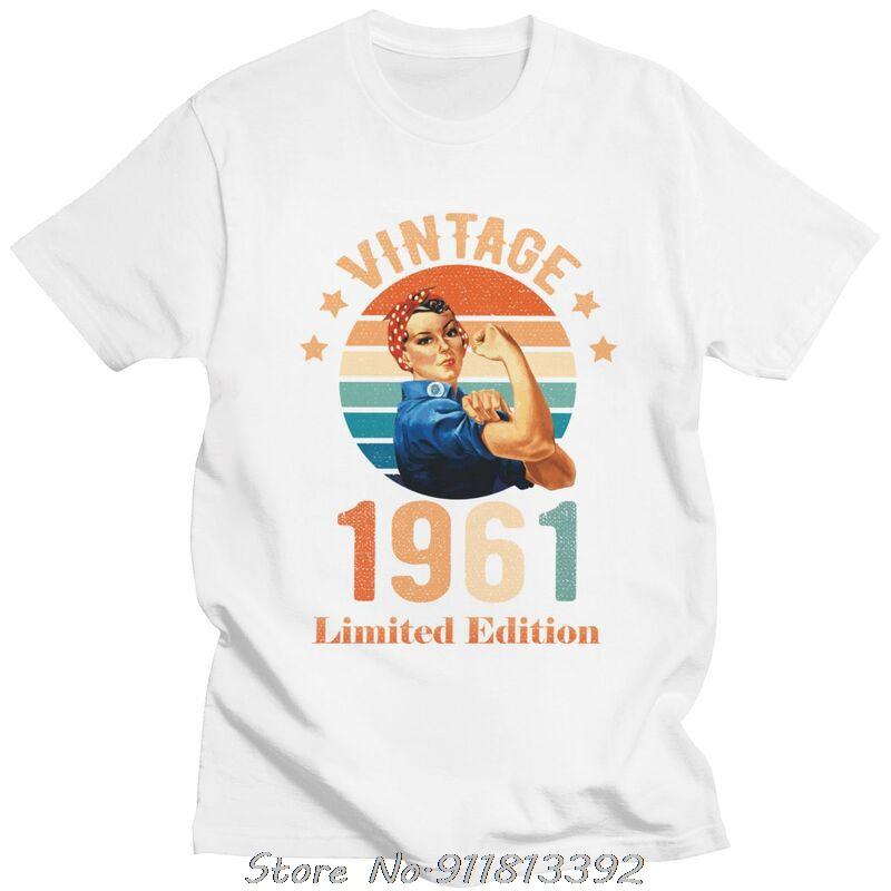 Vintage 1961 Limited Edition Tshirt Men Cotton Tshirt Old Birthday T Shirt Fashion Ovseized Streetwear Tees Mens Clothing