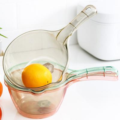 Export Kitchen Water Scoop Transparent Plastic Water Spoon Bathing Scoop Water Scoop Water Float Scoop Long Handle Creative Shampoo Water Spoon