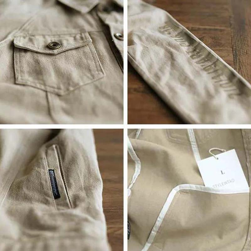 New Retro Spring and Autumn Top Men's Jacket Print Loose Casual Jacket Students