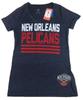 Adidas WNBA NBA New Orleans Pelicans V-Neck Shirt Size Small Defect
