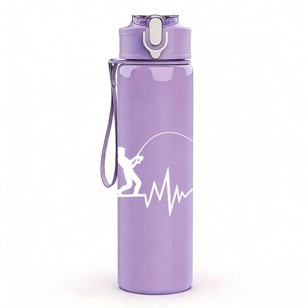 1PC Simple Mountain Wave Line Art Print 750ml Color Plastic Sports Water Bottle Leakproof Flip Straw Lid Suitable for Sports Office Home Use