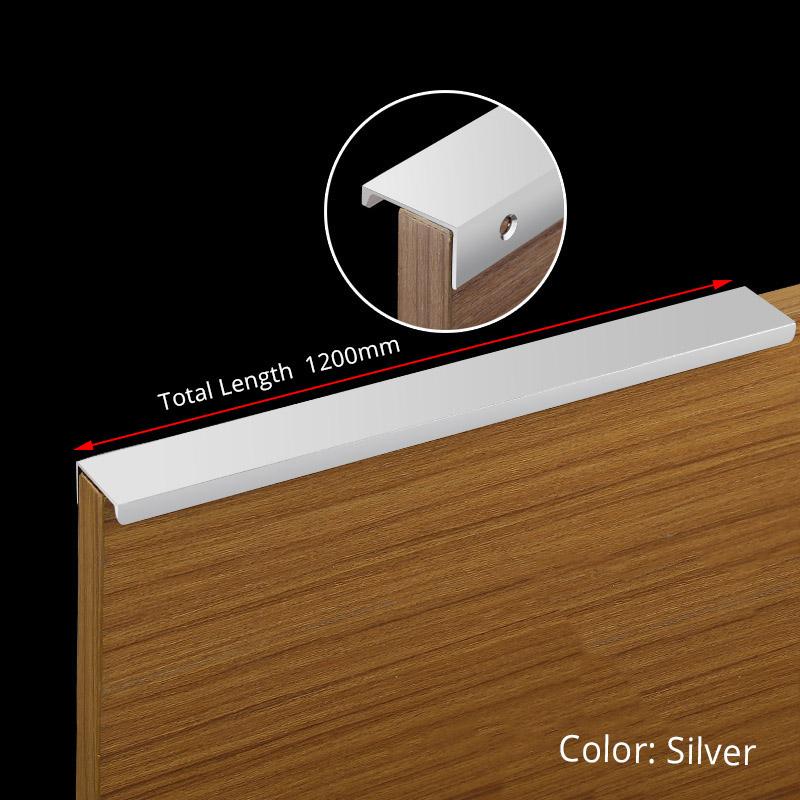 NAIERDI Hidden Cabinet Handles Aluminum Alloy Kitchen Cupboard Pulls Drawer Knobs Furniture Handle Bedroom 1000mm/1200mm