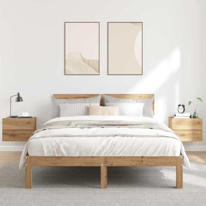 VidaXL Tables de chevet murales 2 pcs chêne artisanal 40x32x30 cm, armoire de chevet flottante, armoire de chevet suspendue, 855947