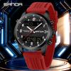 SANDA 9119 Fashion Men's Electronic Watch Silicone Strap Waterproof Calendar Luminous Multifunctional Digital Watches for Man
