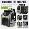 Expandable Pet Backpack Carrier Breathable Mesh Cat Dog Travel Bag Lightweight Expand Side Space Portable Outdoor Pet Knapsack