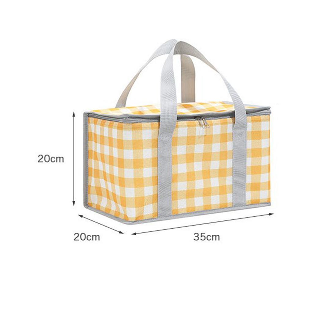 Picnic Bag Cooler Bag with Handle Insulated Oxford Cloth Ample Capacity Portable Grocery Basket for 