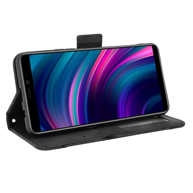 BLU J9L Leather Case: Multi-Card Slot Flip Protective Skin-Feel Cover