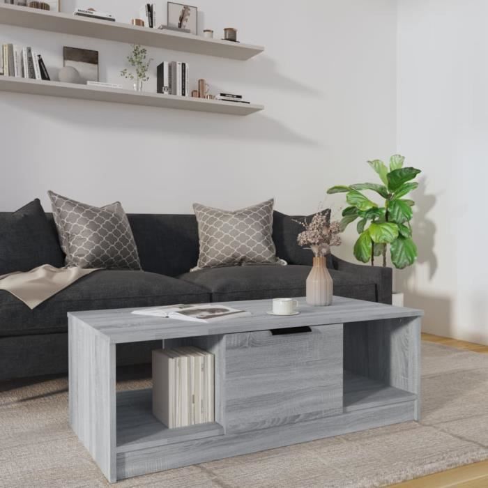 VidaXL Table basse Sonoma gris 102x50x36 cm Bois d'ingénierie 817079