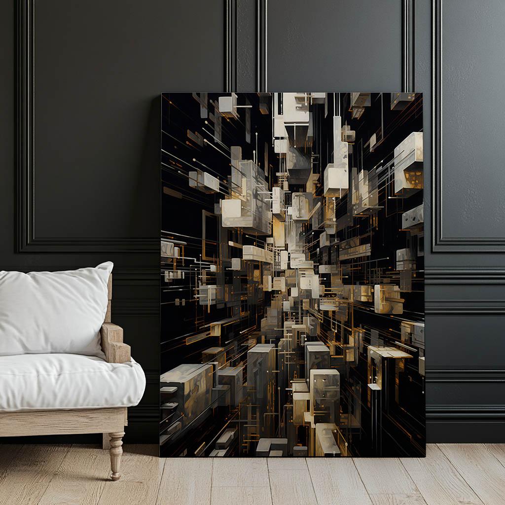 Złoty Labirynt Złoty Labirynt, 50X70 Cm, Rama Drewniana Ciemny Brąz, Papier Matowy 230 Gsm