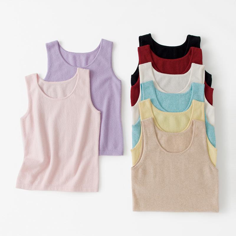 Women's 12-Gauge Pure Cashmere Knit Vest - Round Neck, 8 Colors, Warm & Skin-Friendly