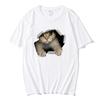Cute Cat Print Men's Round Neck Short-sleeved T-shirt 100% Cotton Summer Casual Short-sleeved Harajuku Street Unisex Sports Top