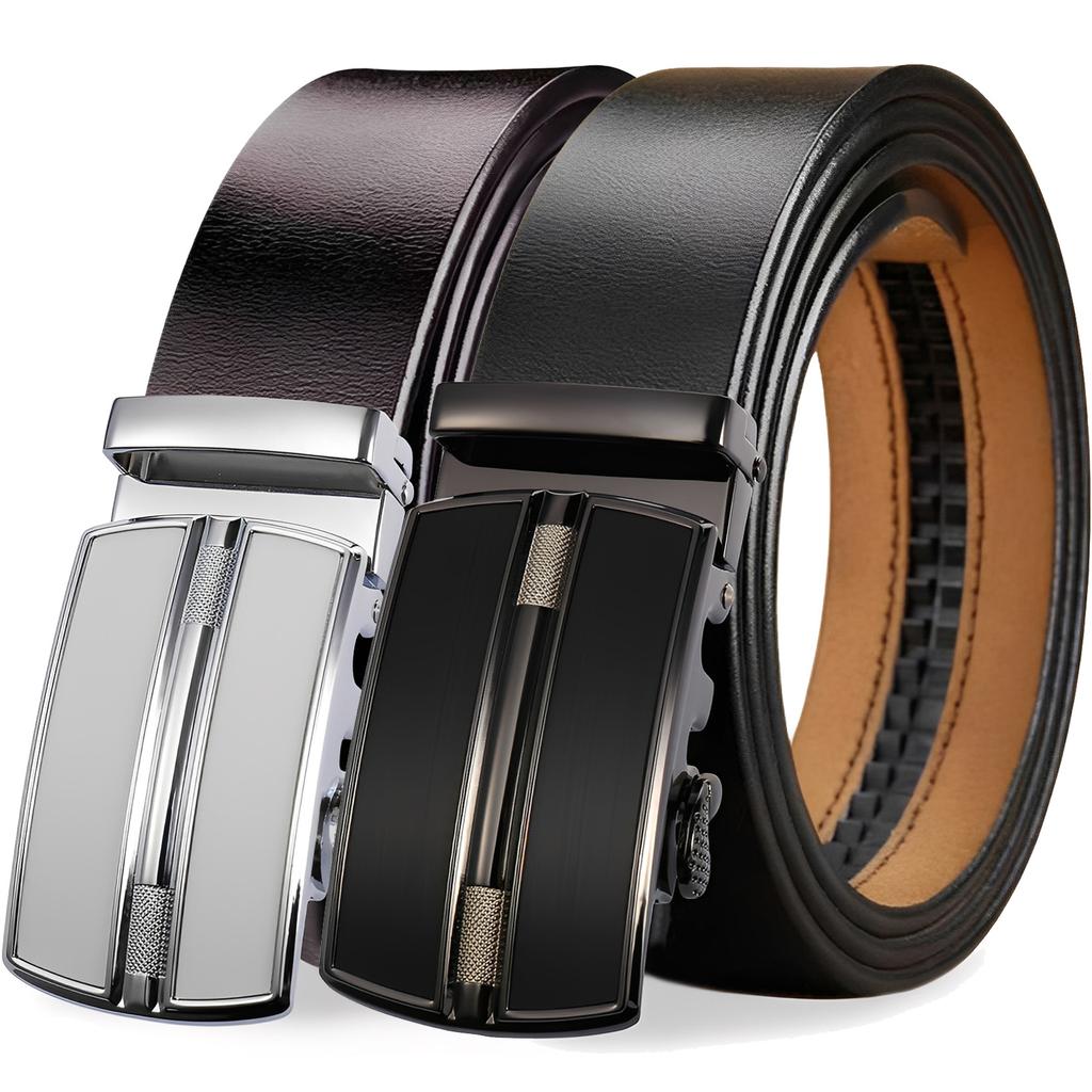 Men's High Quality Cowskin Leather Belt Strap Male Metal Alloy Automatic Buckle Belt for Men Formal Luxury Jeans Waistband Strap