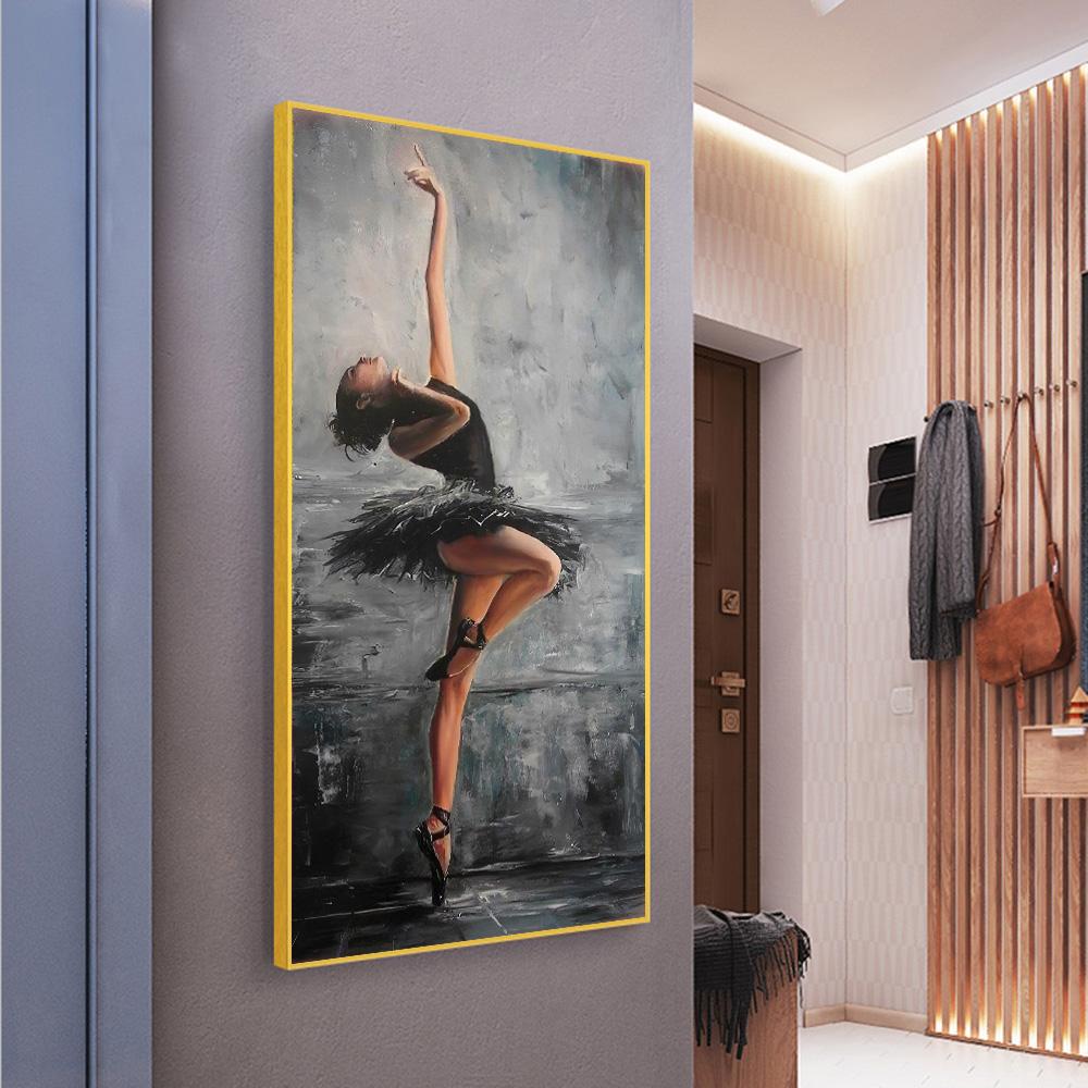 Elegante Figur Kunst Ballett Tänzerin Leinwand Malerei Moderne Wand Kunst Poster Drucke Wand Bilder für Wohnzimmer Home Cuadros Decor