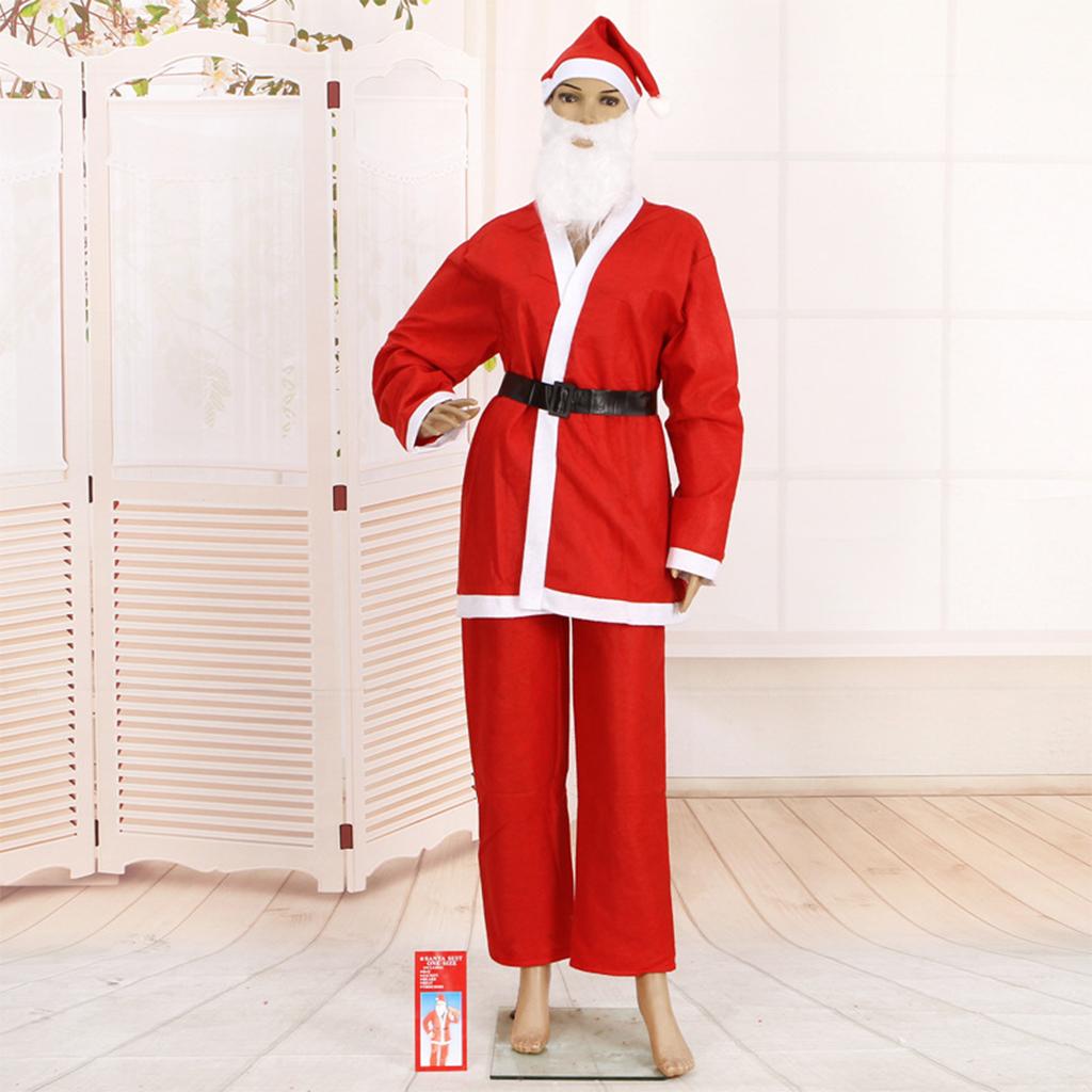 Men Santa Claus Costumes Older Kids Adult Circus XMAS Outfit Fancy Children's Fantasy Cosplay Clothing Dress Up Carnival