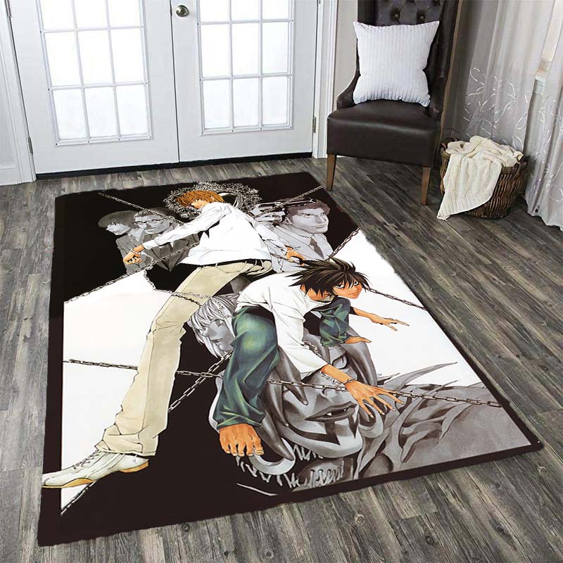 Death Note Comic Printed Carpet Living Room Bedroom Area Rug Coffee Table Carpet Anime Mat Cartoon Rug Anti-slip Home Decoration
